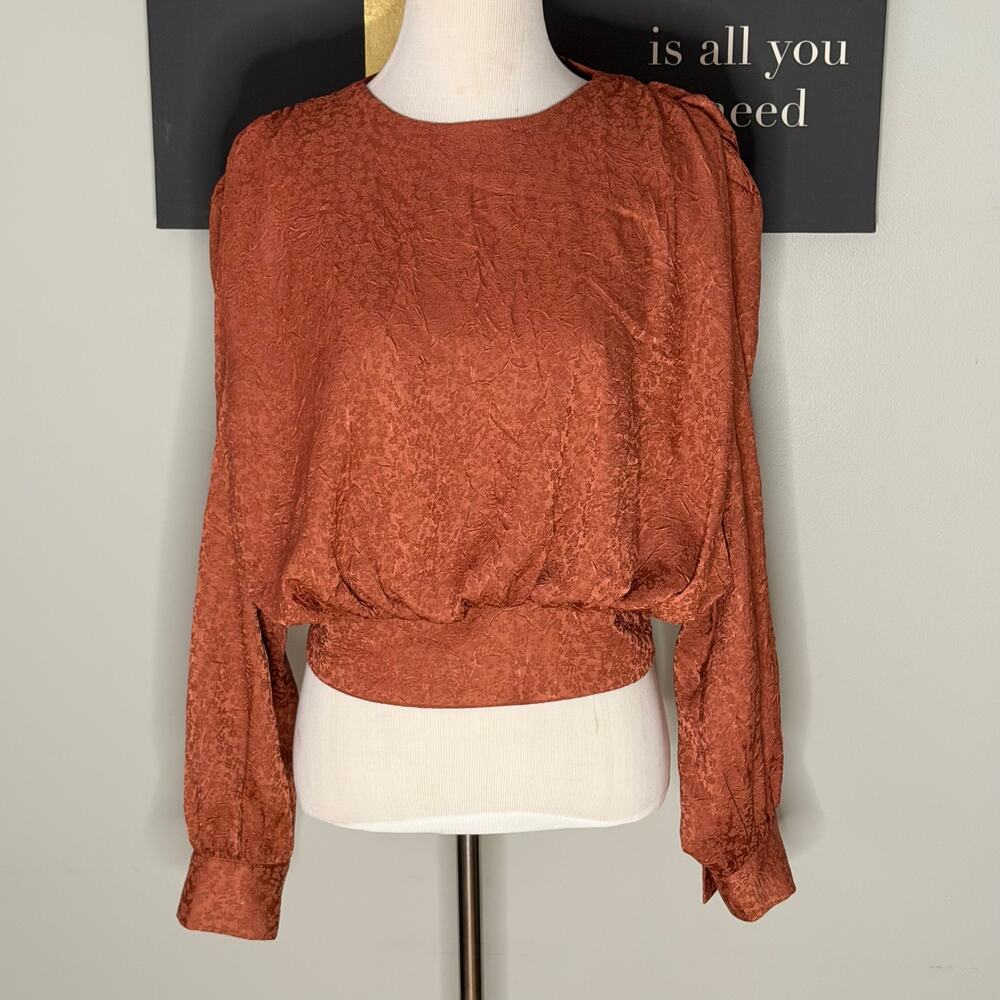 Zara Jacquard Blouse Sz Sm NWOT